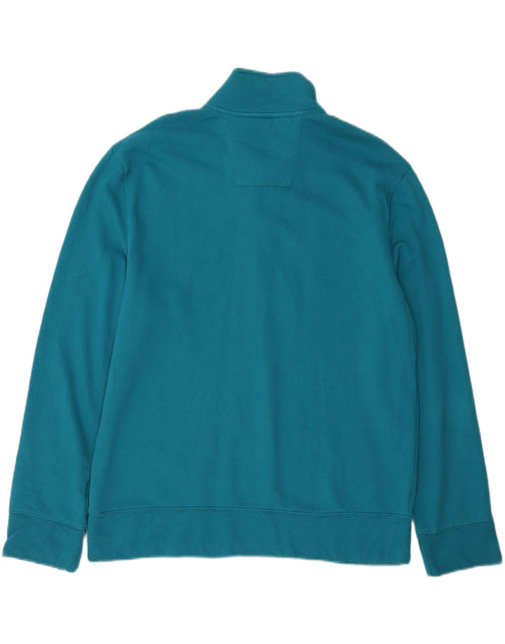 NAUTICA Mens Zip Neck Sweatshirt Jumper Large Blue Cotton