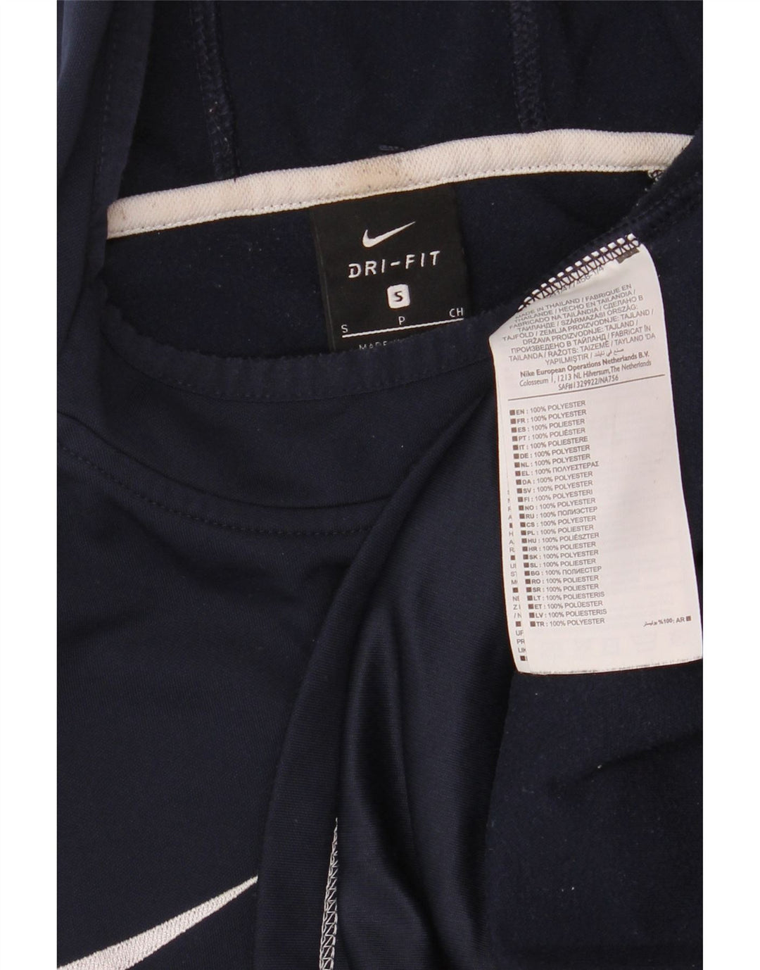 Maglia con cappuccio Nike Dri Fit da uomo, piccola, in poliestere color block blu navy