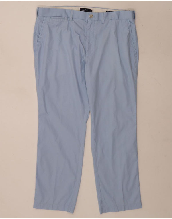 Calça chino reta masculina Marks & Spencer W38 L29 algodão azul
