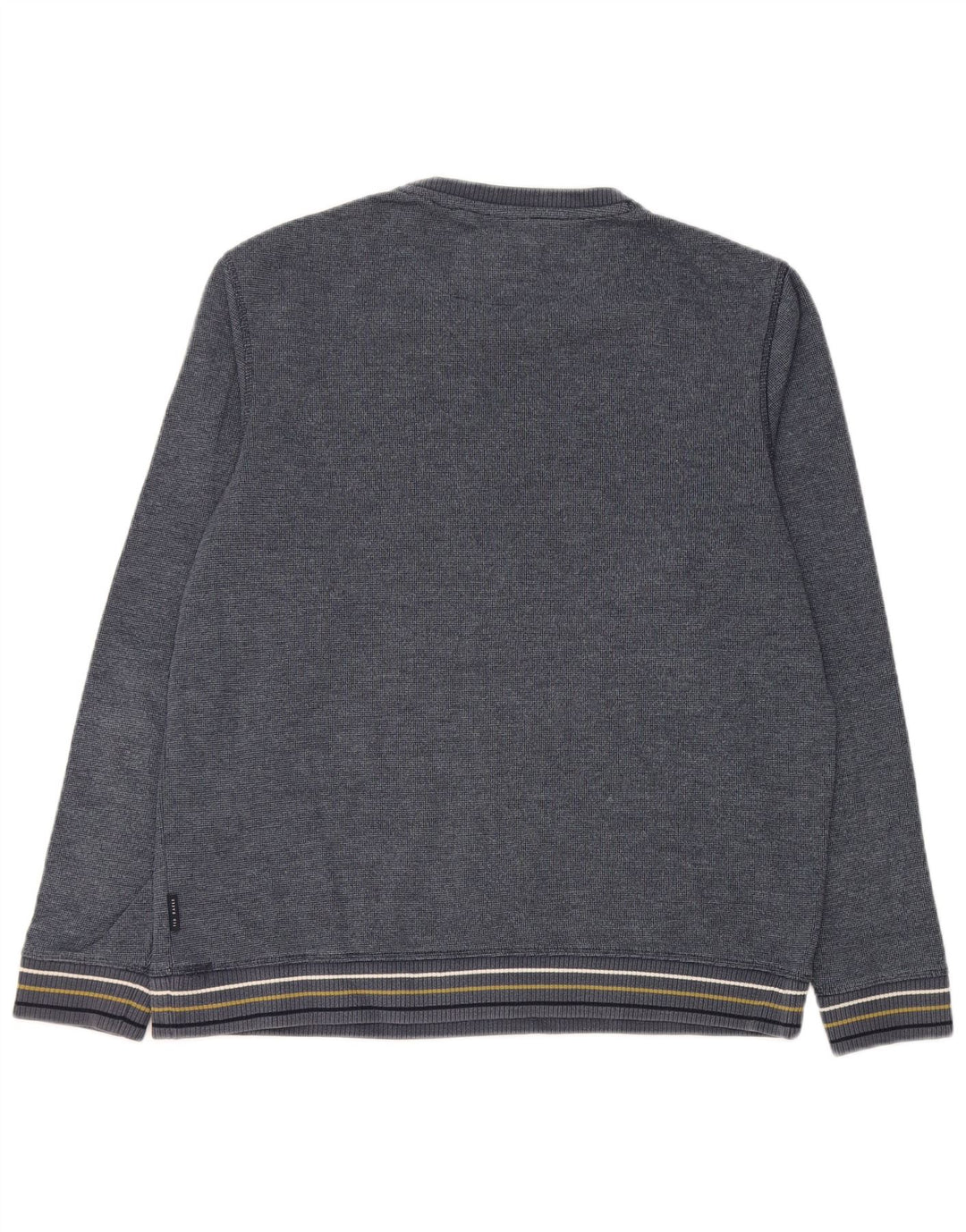 TED BAKER Mens Crew Neck Jumper Sweater Size 4 Large Navy Blue Cotton