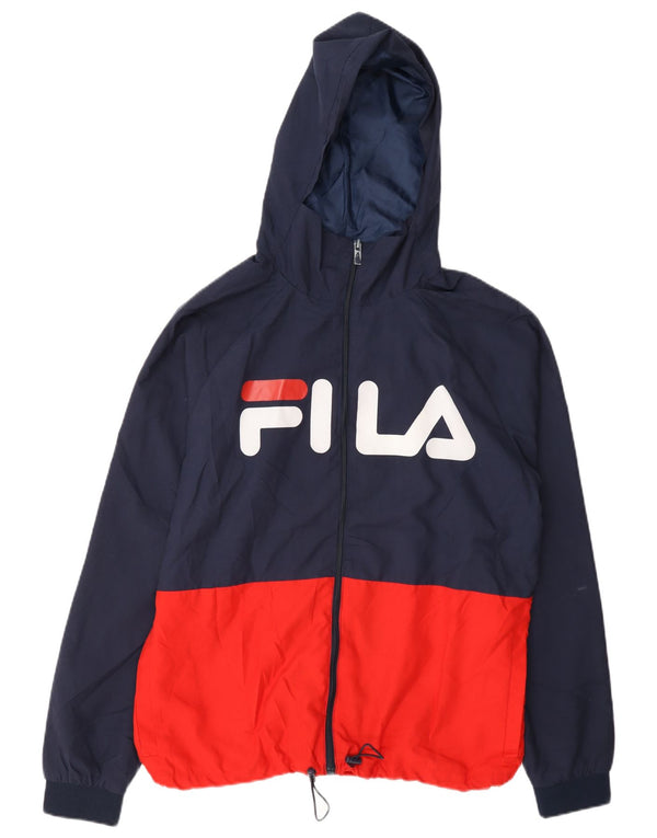 Fila Herre grafisk træningsdragt med hætte Top jakke Medium Navy Blue Colourblock
