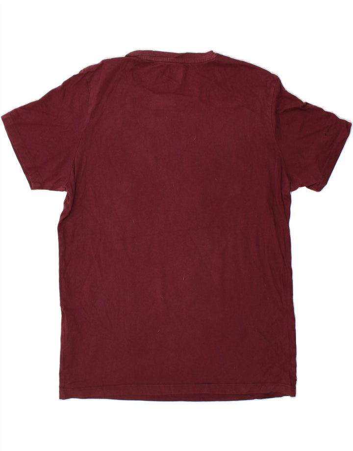 JACK & JONES Mens Regular Fit Graphic T-Shirt Top Medium Maroon Cotton Vintage Jack & Jones and Second-Hand Jack & Jones from Messina Hembry 