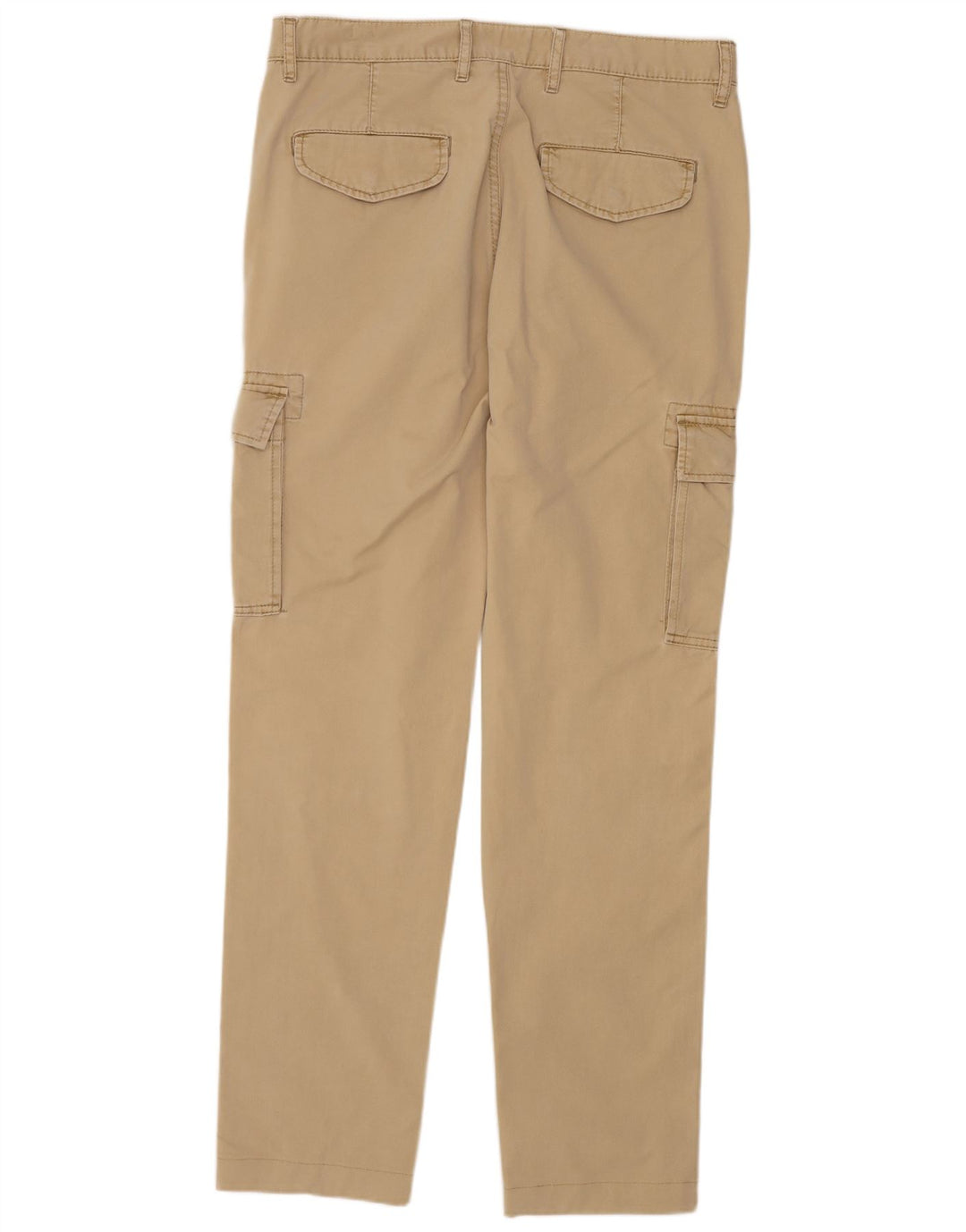 OVS Mens Slim Cargo Trousers IT 48 Medium W34 L32 Beige Cotton