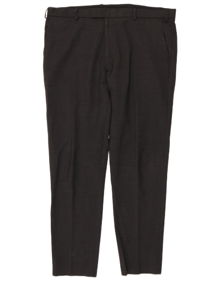 Marks & Spencer Mens Tailored Fit Slim Suit Trousers W40 L33 Grey Wool