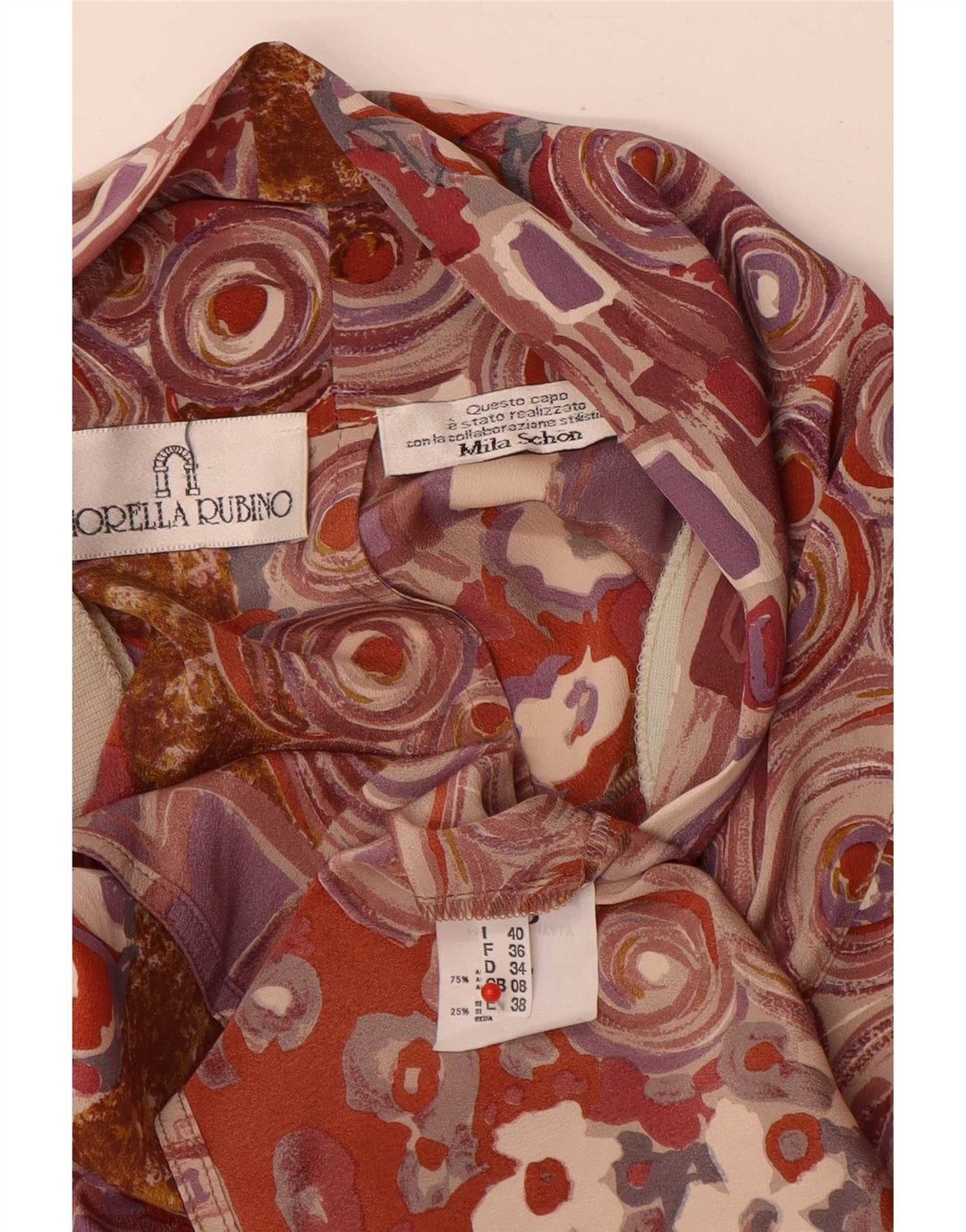 Fiorella Rubino Womens Shirt Blouse UK 8 Small Multicoloured
