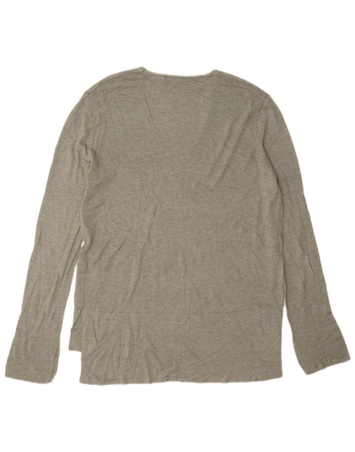 Top Zara da donna a maniche lunghe UK 16 grande in viscosa grigia
