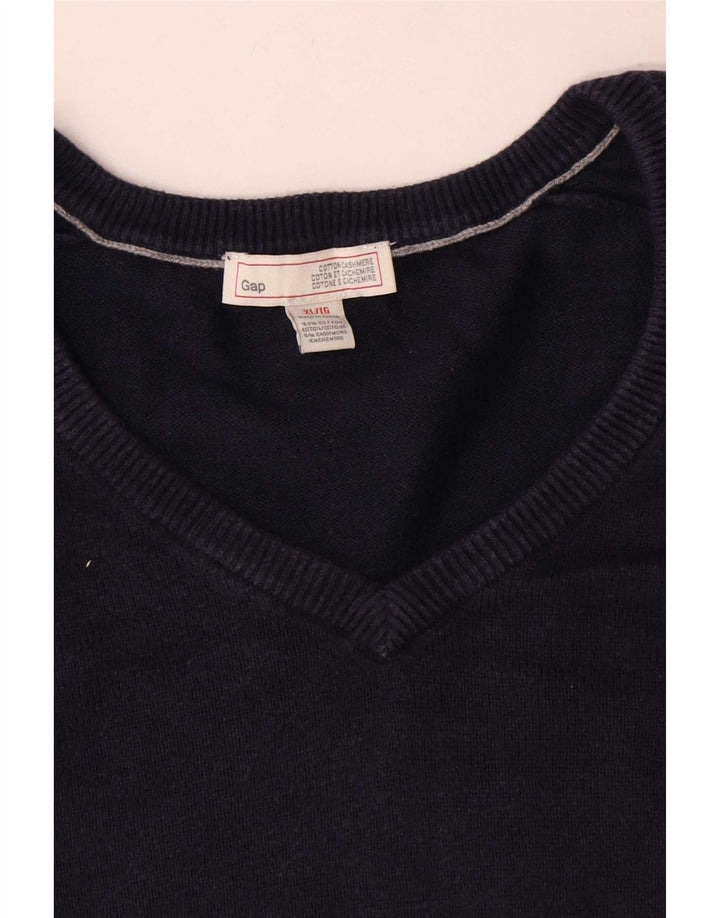 Gap Mens V-Neck Jumper Sweater XL Navy Blue Cotton