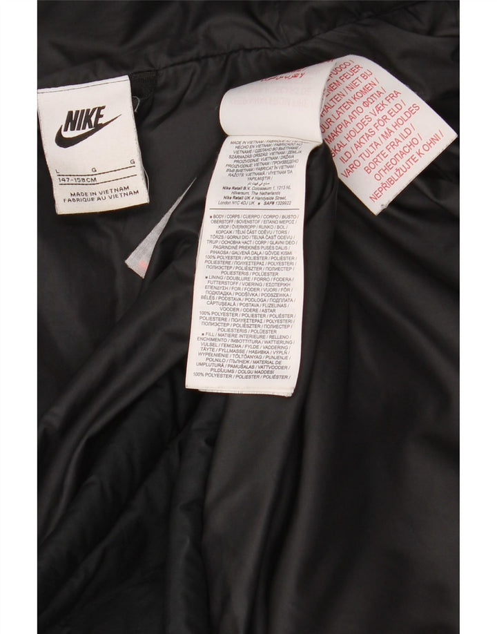 Chłopięca wyściełana kurtka z kapturem i kapturem Nike 12-13 lat, duża, czarna, poliestrowa