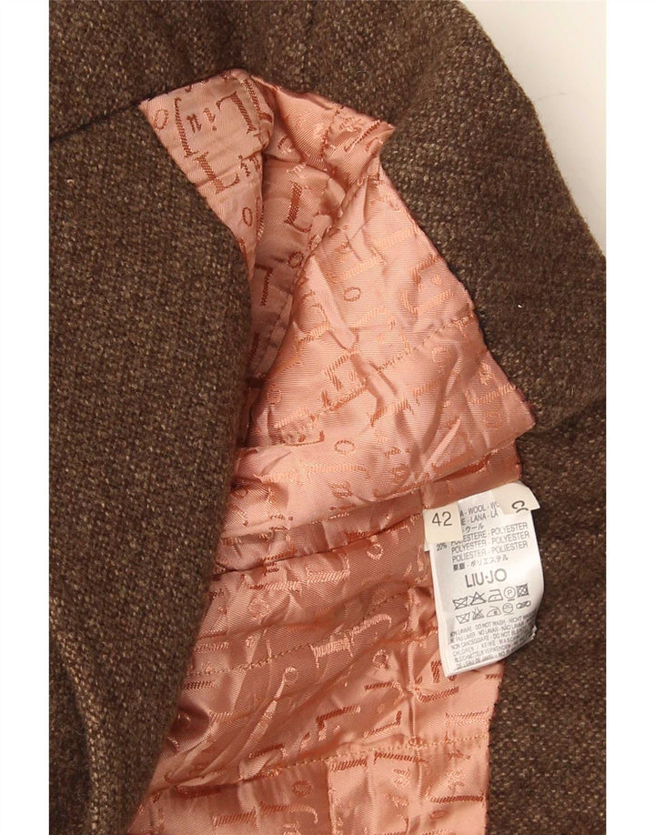 Liu Jo Womens Overcoat IT 42 Medium Brown Wool