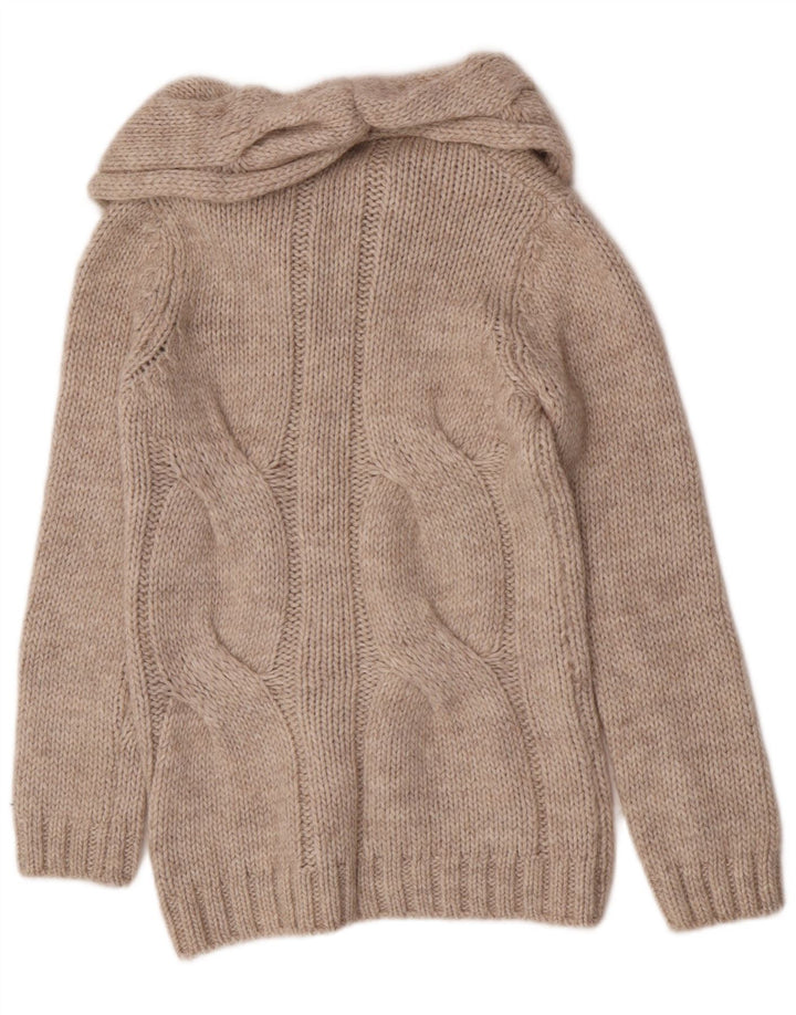 Marks & Spencer Womens Roll Neck Jumper Sweater UK 8 Small Beige Acrylic