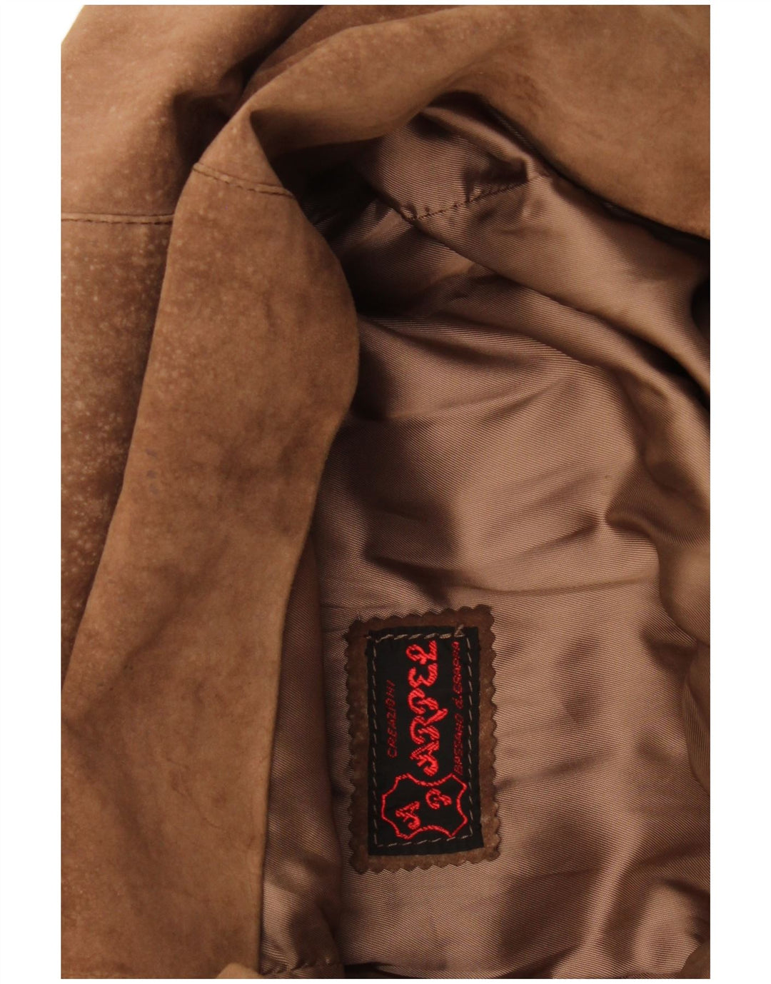 Giacca vintage in pelle scamosciata da donna UK 16 grande in pelle marrone