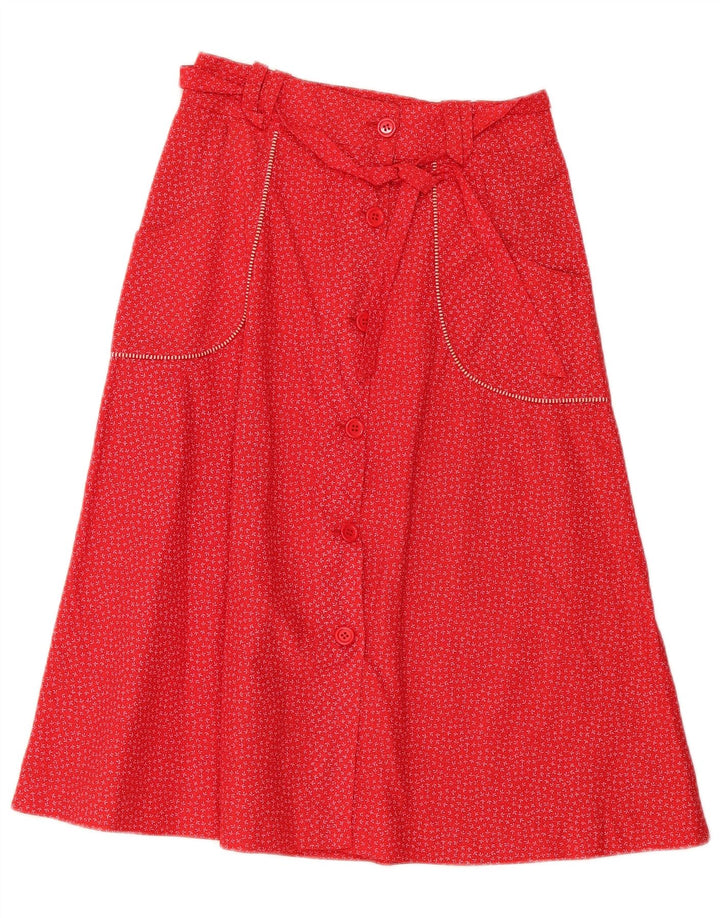 Vintage Womens A-Line Skirt IT 42 Medium W28 Red Floral