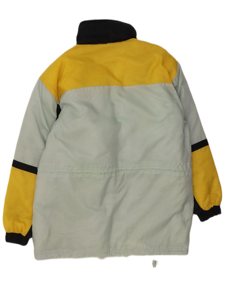 Vintage Mens Ski Jacket UK 38 Medium Blue Colourblock Polyester
