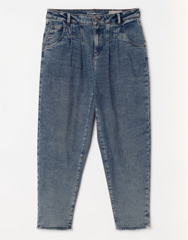 Vintage Damen Mom High Rise Tapered Jeans UK 12 Medium W30 L27 Blau