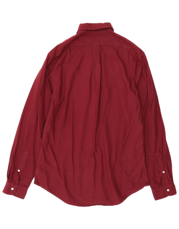 Ralph Lauren Mens Slim Fit Shirt Large Burgundy Cotton