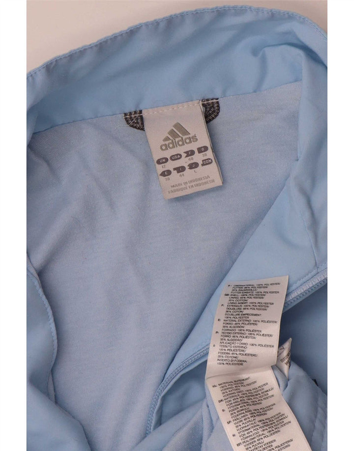 Giacca da tuta da donna Adidas UK 12 poliestere blu medio