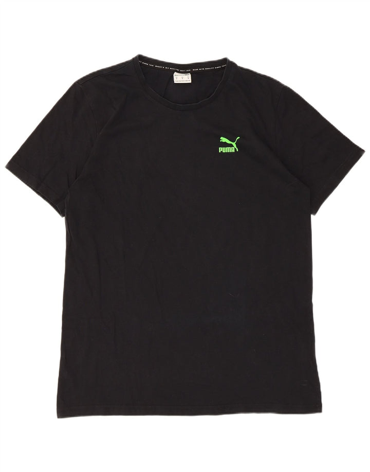Puma Herre Grafisk T-Shirt Top Medium Sort Bomuld