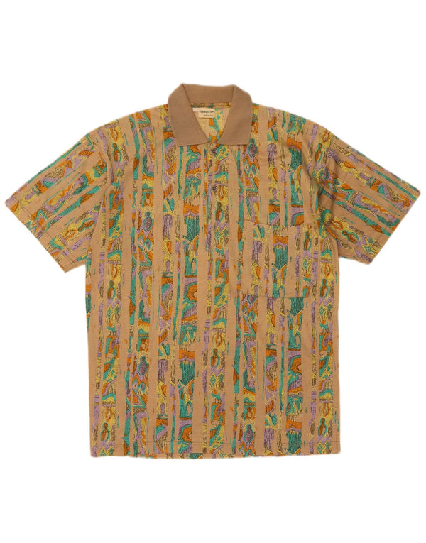 Tobia System Herre poloshirt Medium Beige Geometrisk Bomuld