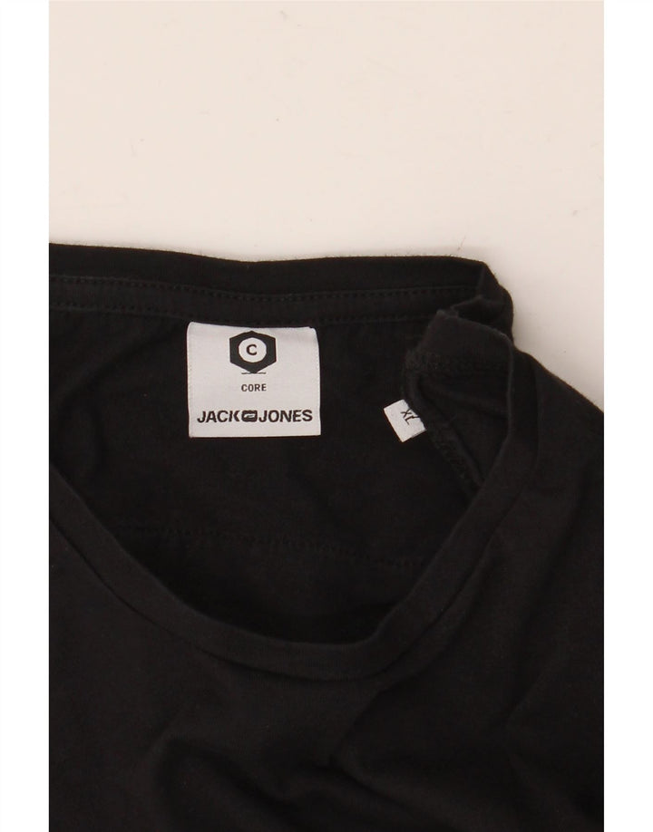 JACK & JONES Mens Graphic T-Shirt Top XL Black