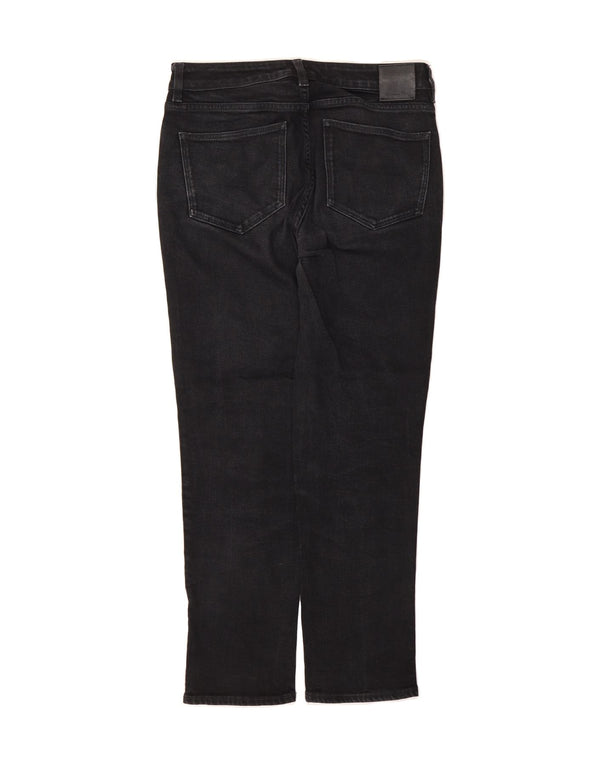 MASSIMO DUTTI Womens Mid Rise Slim Jeans EU 38 Small W28 L27 Black Cotton