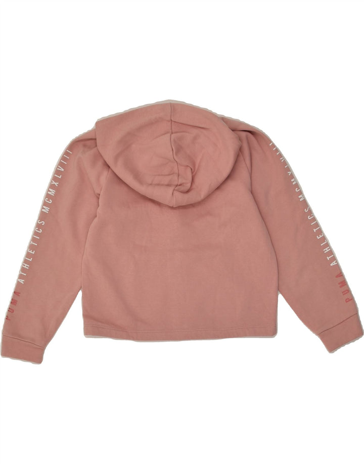 PUMA Girls Graphic Zip Hoodie Sweater 9-10 Years Pink | Vintage Puma | Thrift | Second-Hand Puma | Used Clothing | Messina Hembry 