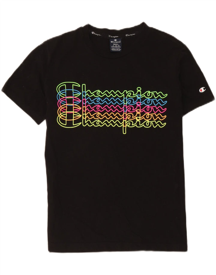 Champion Mens Graphic T-Shirt Top Small Black