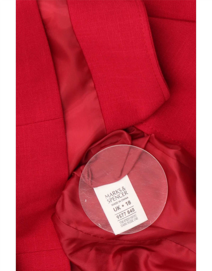 Marks & Spencer Veste blazer à 2 boutons pour femme UK 18 XL Rose Polyester