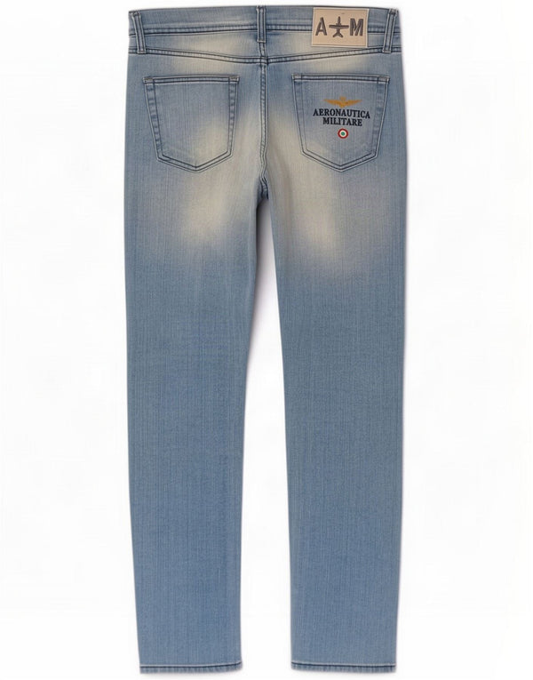 Aeronautica Militare Męskie jeansy slim IT 50 Large W34 L31 Niebieskie bawełniane