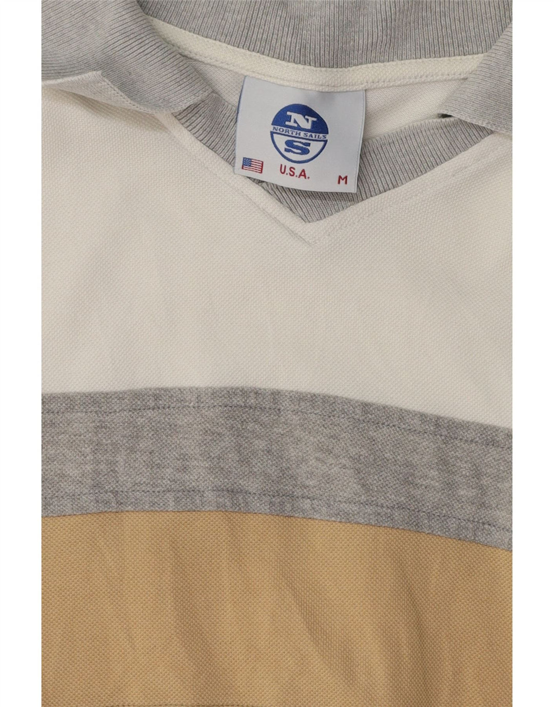 NORTH SAILS Mens Polo Shirt Medium White Colourblock