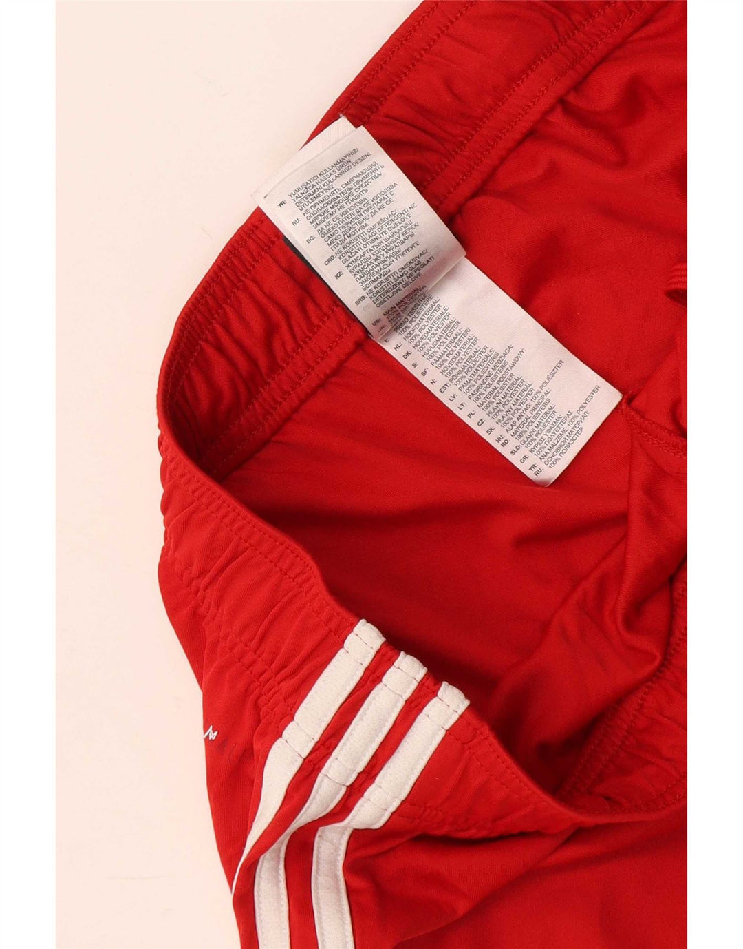 Pantaloncini sportivi Adidas da donna UK 14 medio rosso poliestere