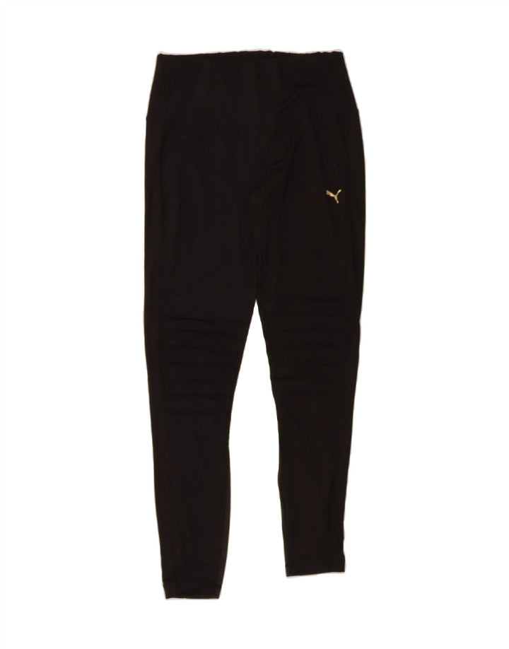 PUMA Womens Leggings UK 14 Large Black Polyester Vintage Puma and Second-Hand Puma from Messina Hembry 