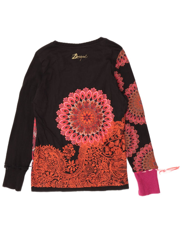Desigual Womens Graphic Top Long Sleeve UK 20 2XL Black Paisley