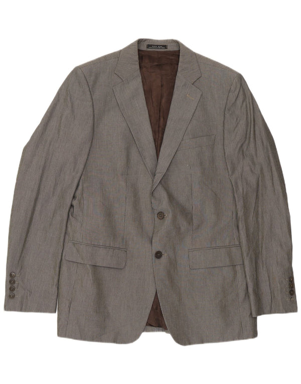 Giacca blazer da uomo a 2 bottoni Zara EU 52 grande gessato grigio