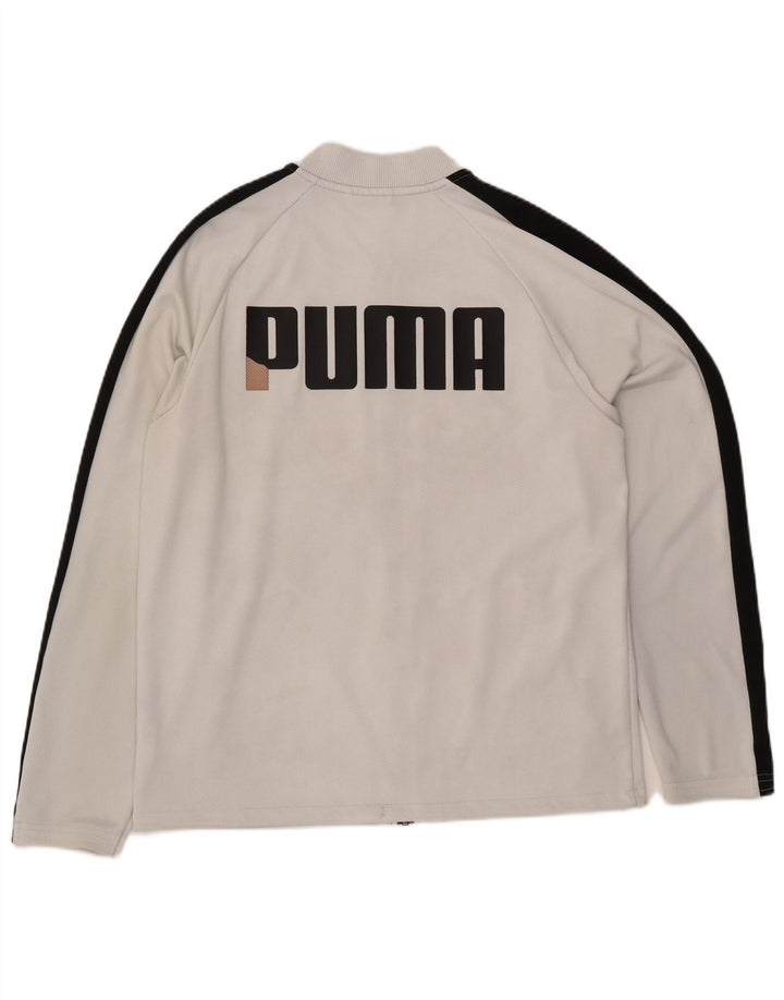 Puma muška trenirka s grafičkim motivima, velika jakna od bijelog poliestera