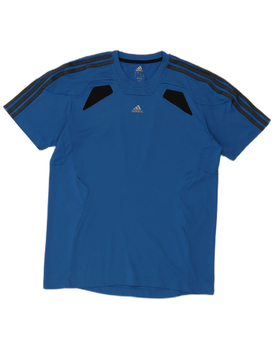 Adidas Herre Climacool T-Shirt Top Medium Blue Colourblock Polyester