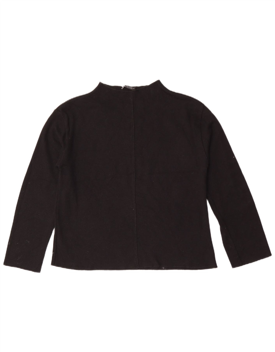 Zara Damen Top Langarm UK 14 Medium Schwarz Baumwolle