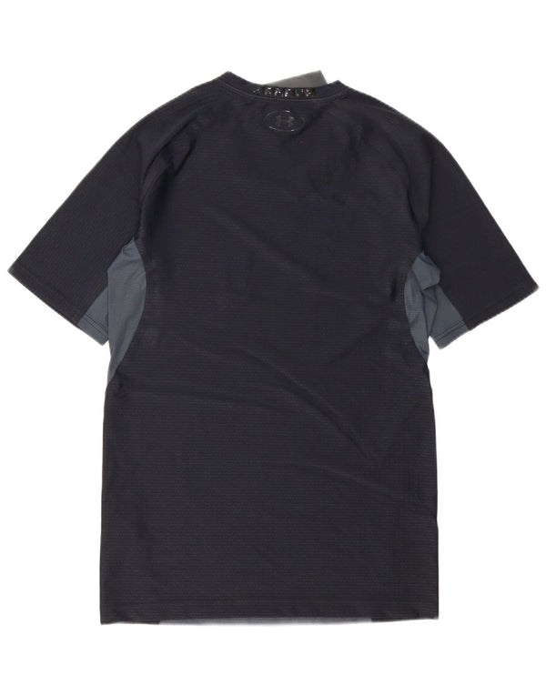 Under Armour Herren-Kompressions-T-Shirt-Oberteil 2XL Graues Colourblock-Polyester