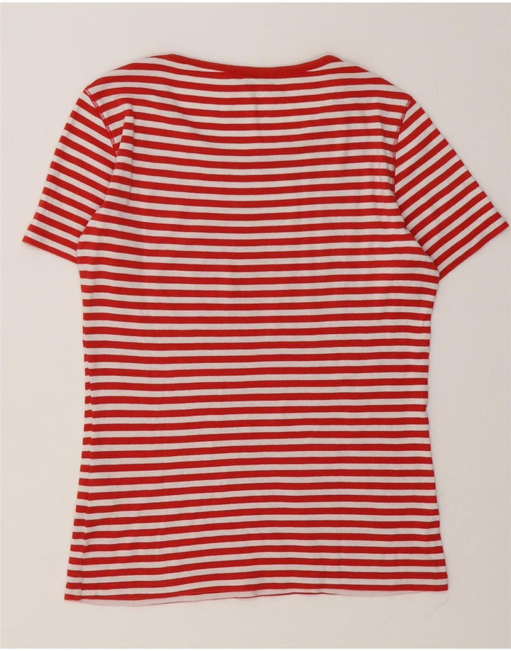 Max & Co. Womens Graphic T-Shirt Top UK 12 Medium Red Striped Cotton