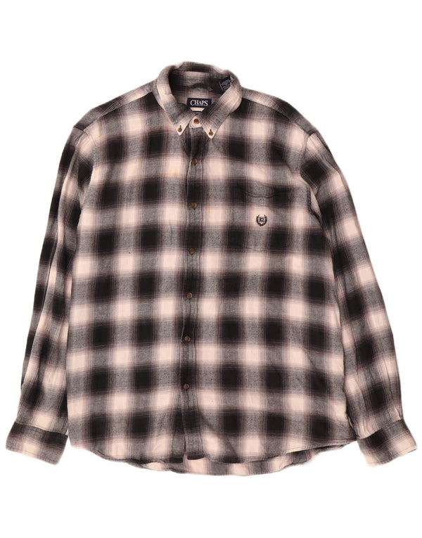 Chaps Camisa de franela para hombre 2XL Algodón a cuadros gris