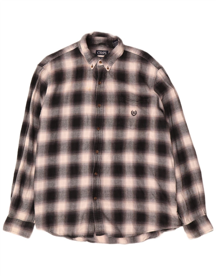 Chaps Camisa de franela para hombre 2XL Algodón a cuadros gris