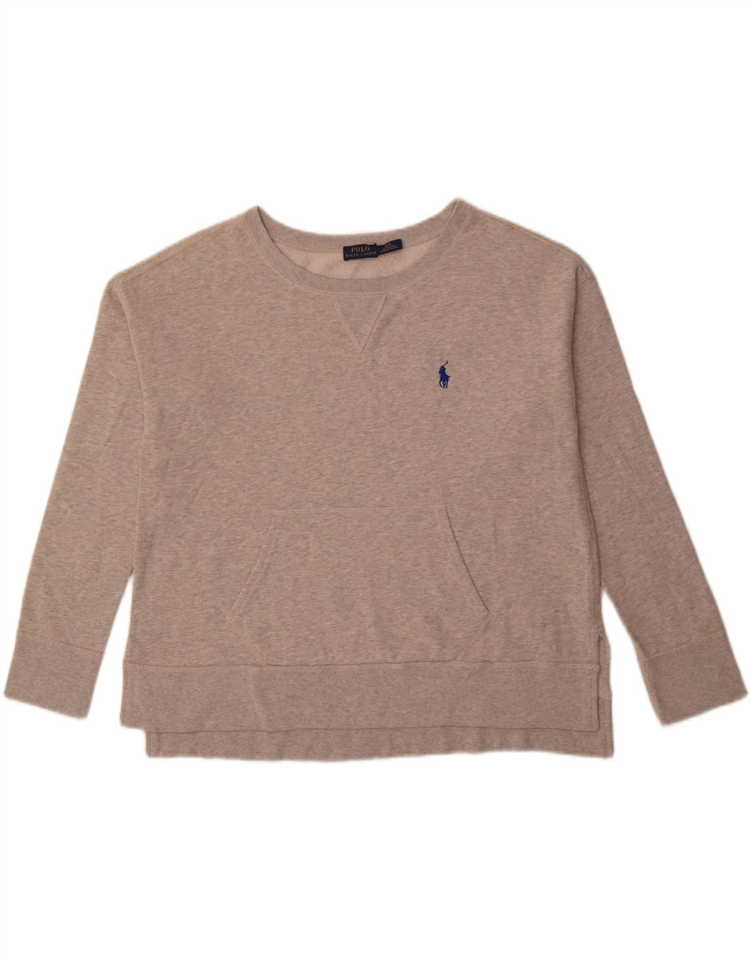 RALPH LAUREN Womens Oversized Sweatshirt Jumper UK 14 Medium Grey Cotton Vintage Ralph Lauren and Second-Hand Ralph Lauren from Messina Hembry 