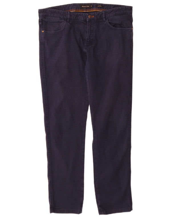 Ανδρικό Massimo Dutti Slim Fit Casual Παντελόνι EU 44 Large W34 L32 Navy Blue