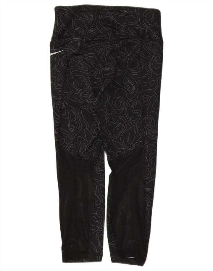 Nike Womens Dri Fit Capri Leggings UK 8 Small  Black Geometric