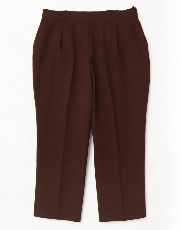 Spodnie damskie Marks & Spencer UK 16 Large W34 L26 Brązowe paski