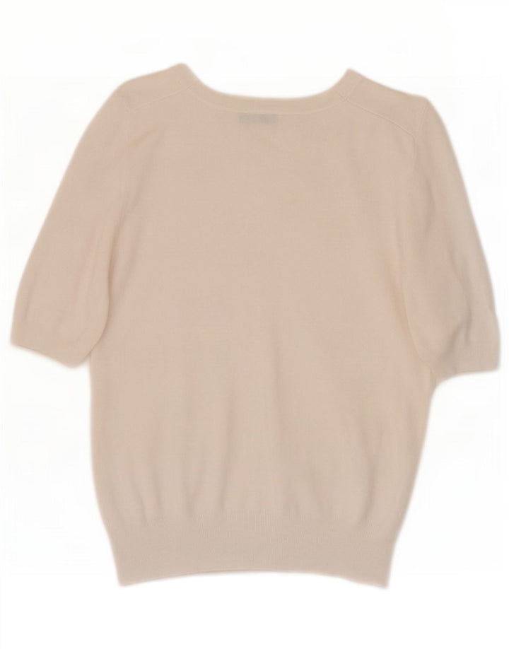 Zara blusa feminina manga curta top UK 10 pequena branca