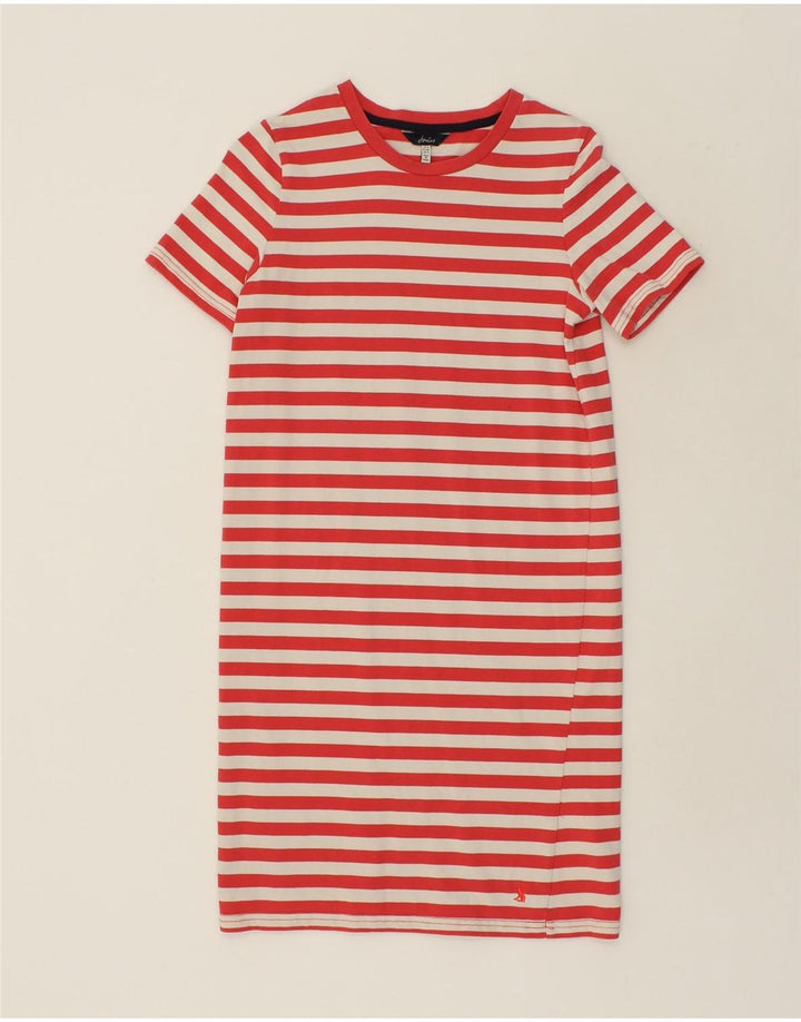 JOULES Womens T-Shirt Dress UK 8 Small  Red Striped Cotton | Vintage Joules | Thrift | Second-Hand Joules | Used Clothing | Messina Hembry 