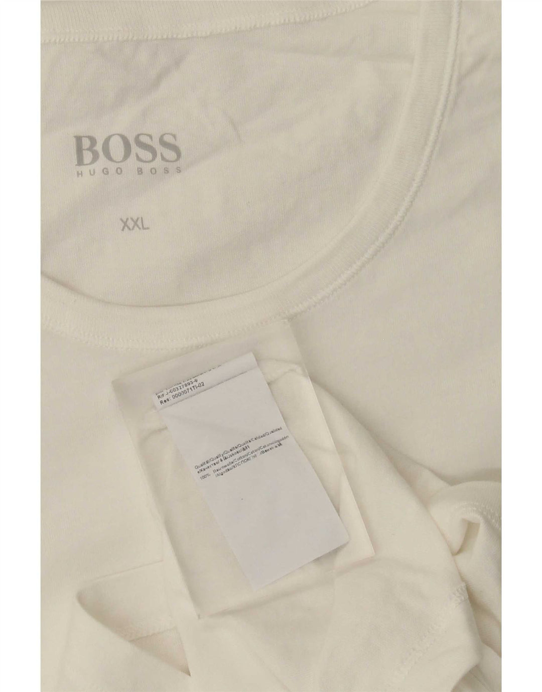 Hugo Boss Mens T-Shirt Top 2XL White Cotton