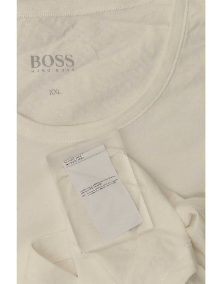 Hugo Boss Mens T-Shirt Top 2XL White Cotton