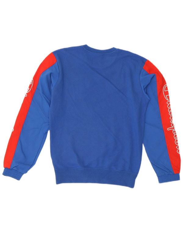 Champion Sweat-Shirt Graphique Homme XS Bleu Colorblock Coton