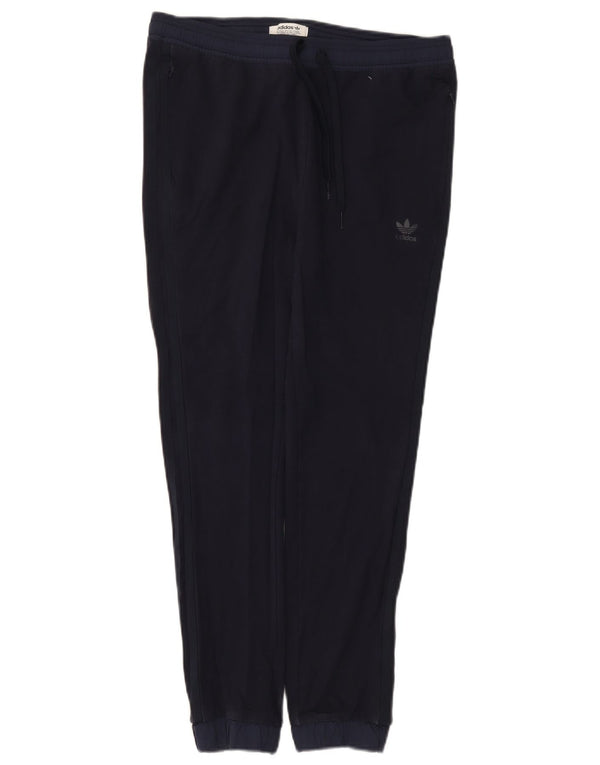 Adidas Womens Tracksuit Trousers Joggers UK 16 Large Navy Blue Cotton